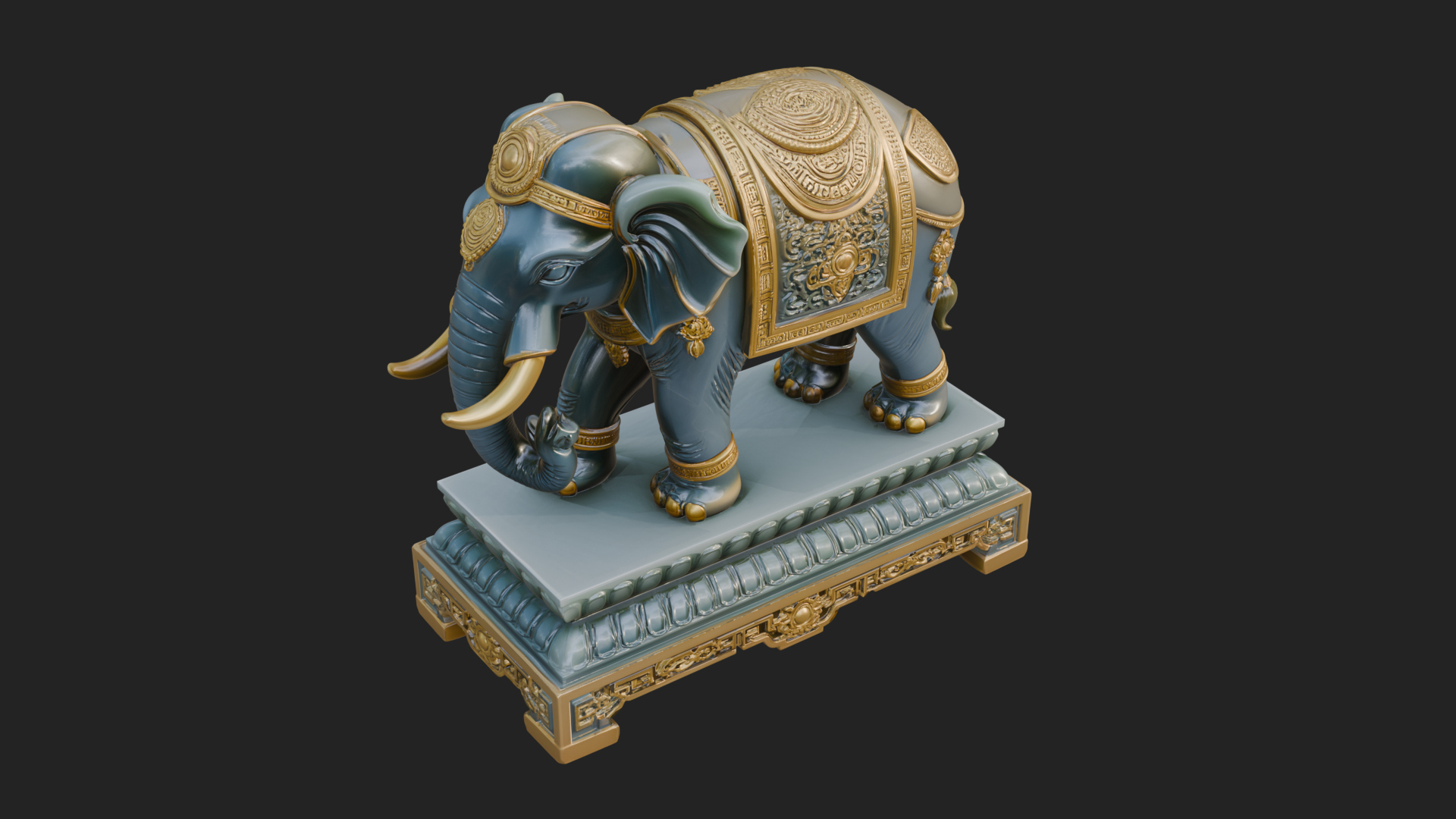 Elephant Statue Design 10 3D Print Model 3D Model