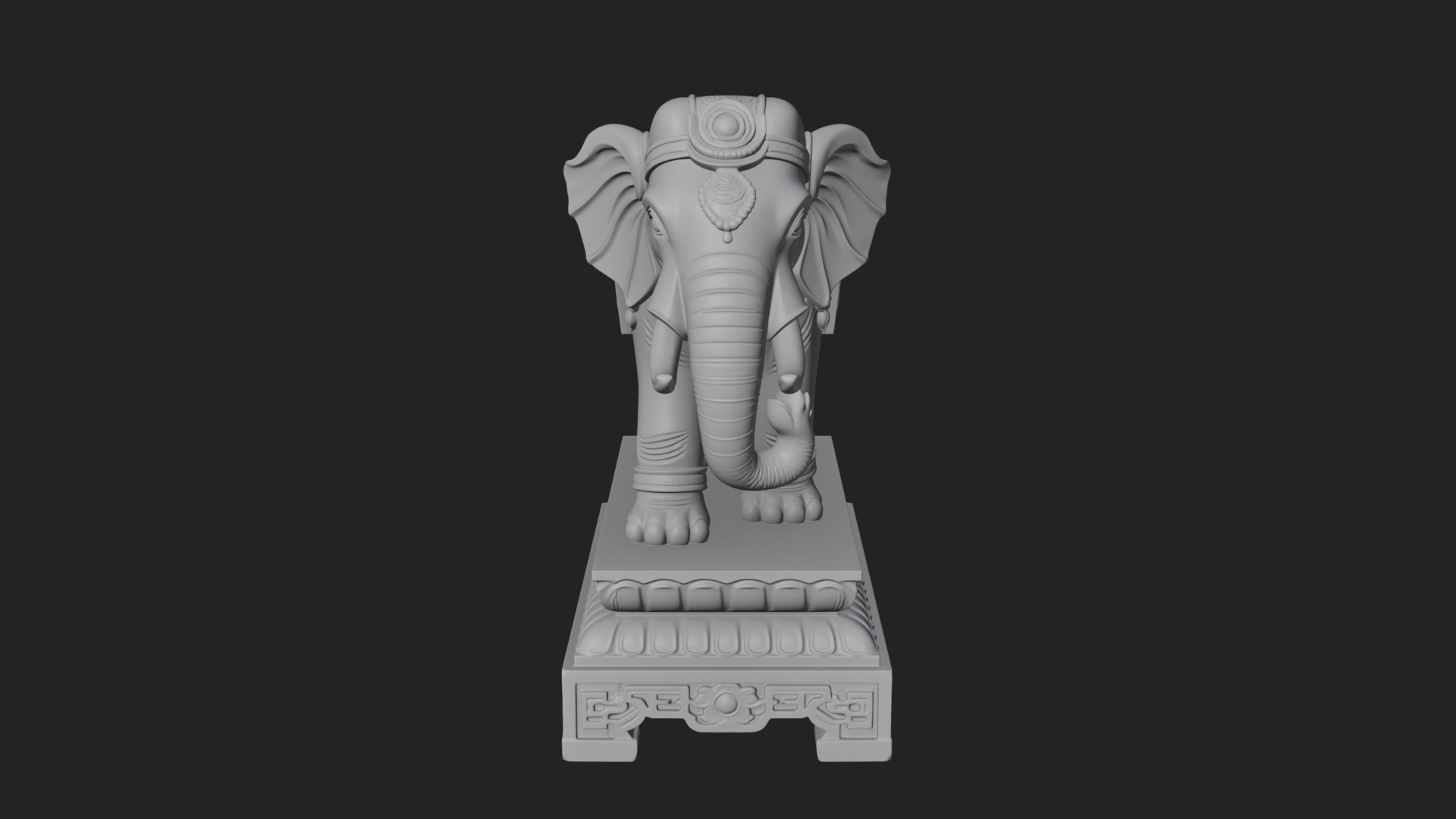 Elephant Statue Design 10 3D Print Model 3D Model