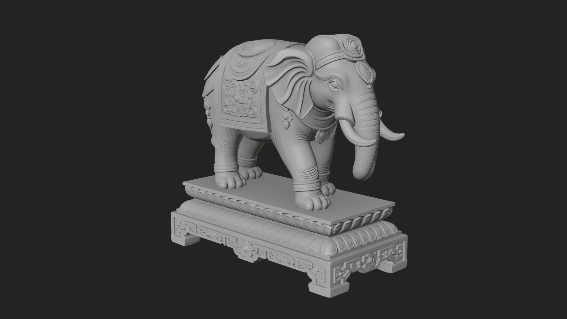 Elephant Statue Design 10 3D Print Model 3D Model