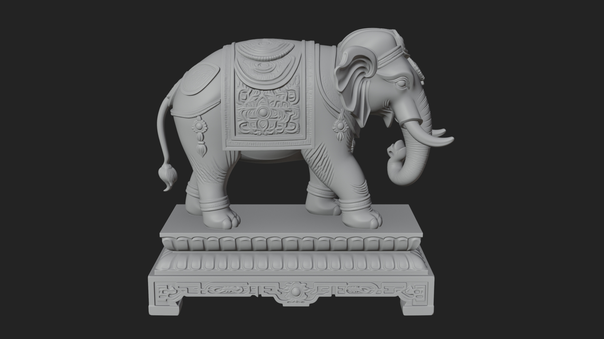 Elephant Statue Design 10 3D Print Model 3D Model