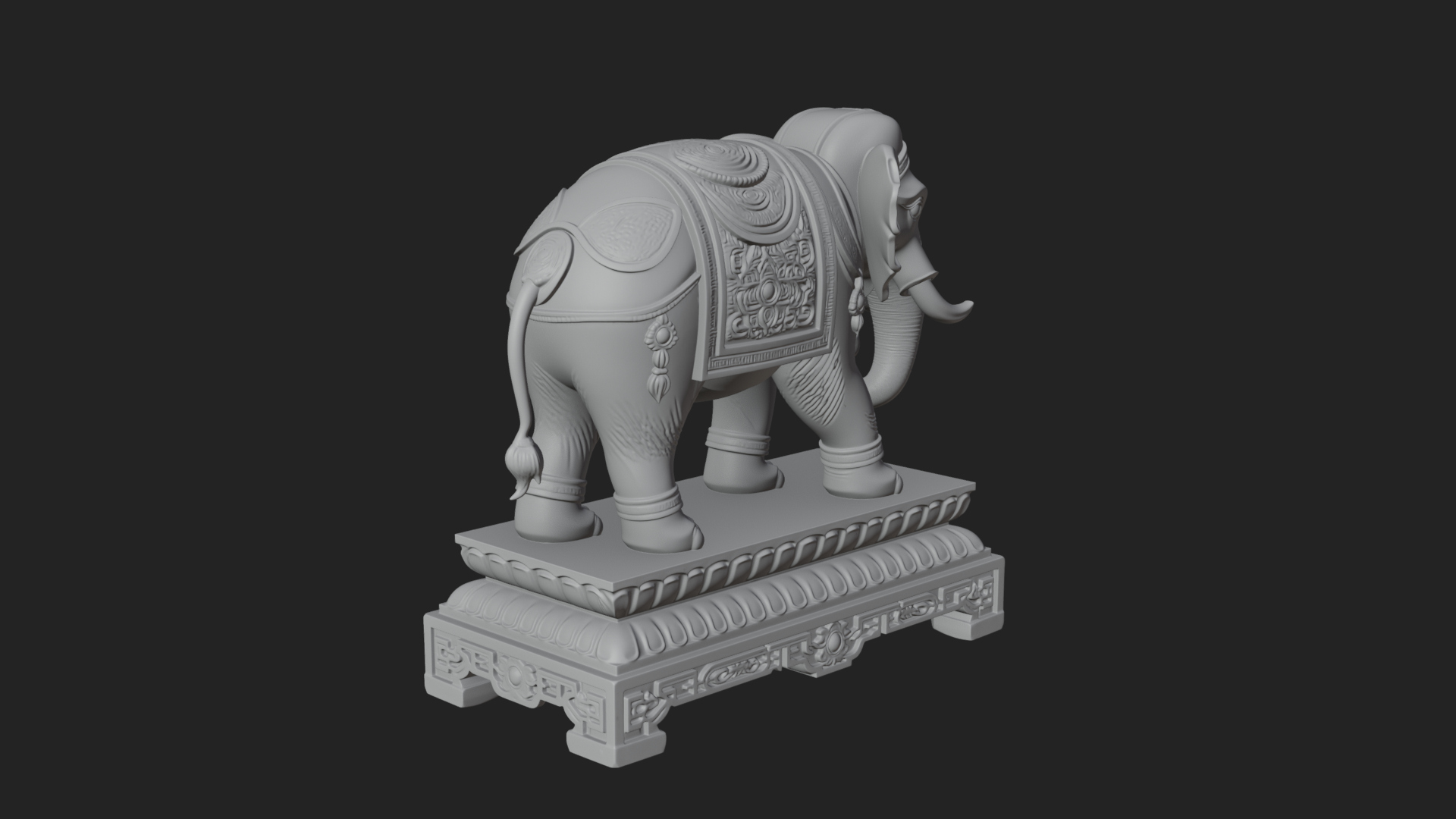 Elephant Statue Design 10 3D Print Model 3D Model
