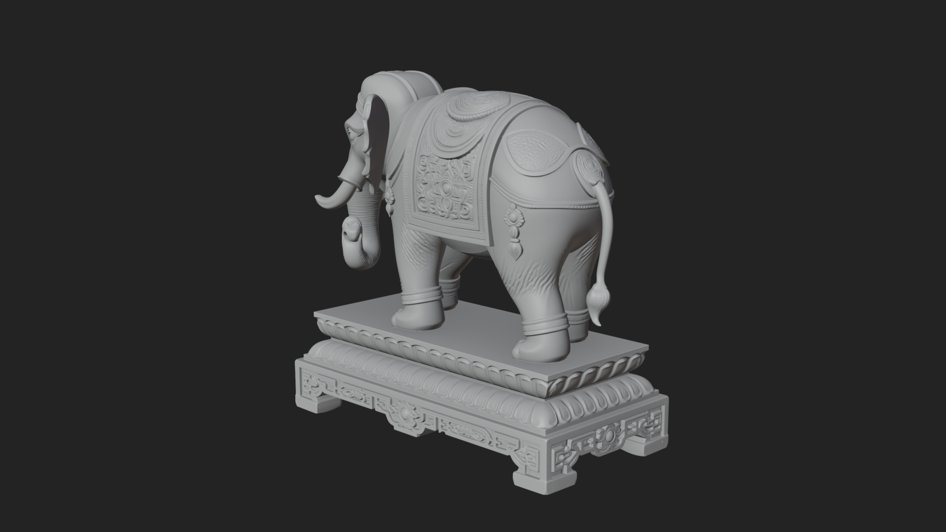 Elephant Statue Design 10 3D Print Model 3D Model