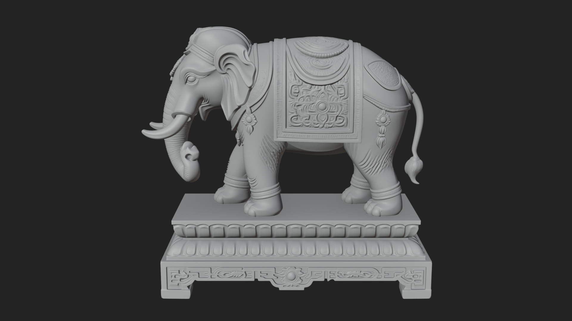 Elephant Statue Design 10 3D Print Model 3D Model