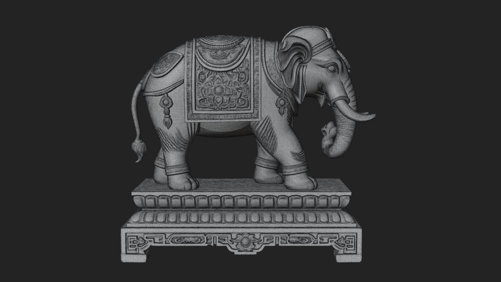 Elephant Statue Design 10 3D Print Model 3D Model