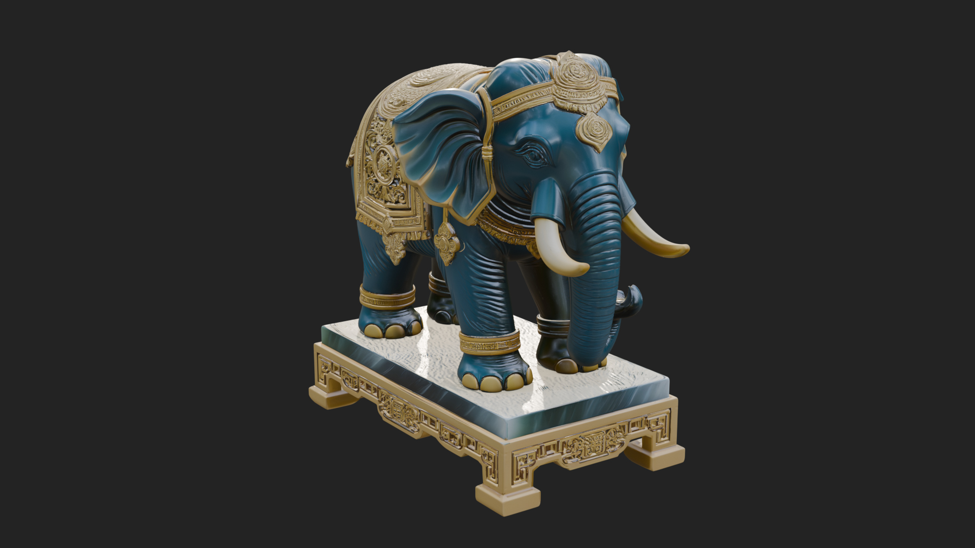 Elephant Statue Design 11 3D Print Model 3D Model