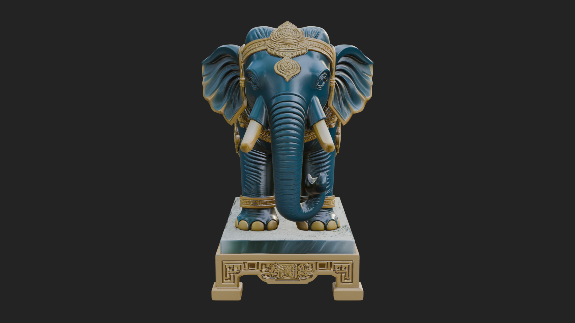 Elephant Statue Design 11 3D Print Model 3D Model