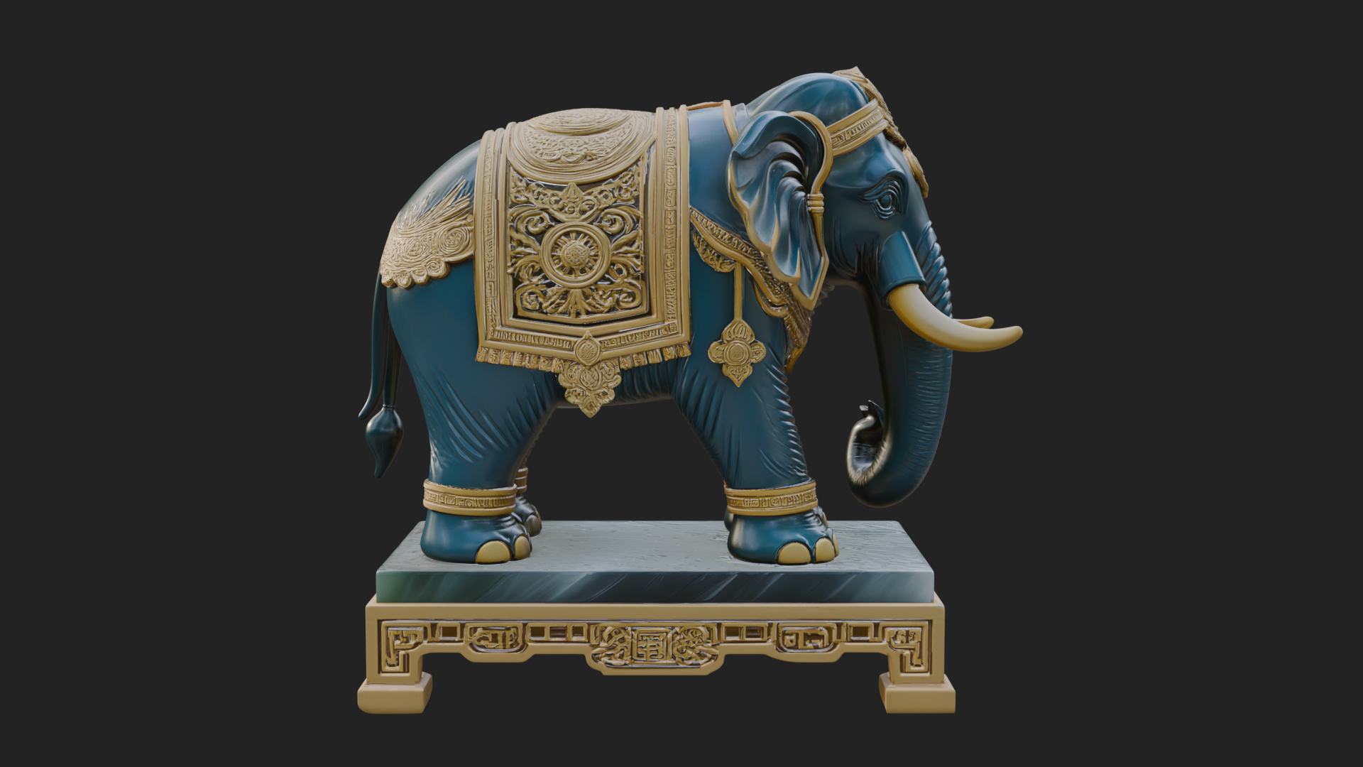 Elephant Statue Design 11 3D Print Model 3D Model