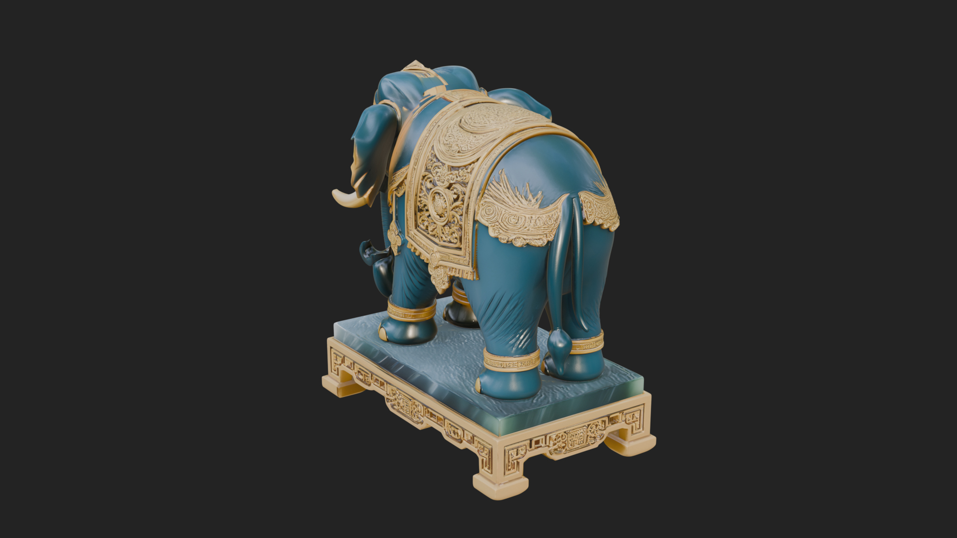 Elephant Statue Design 11 3D Print Model 3D Model