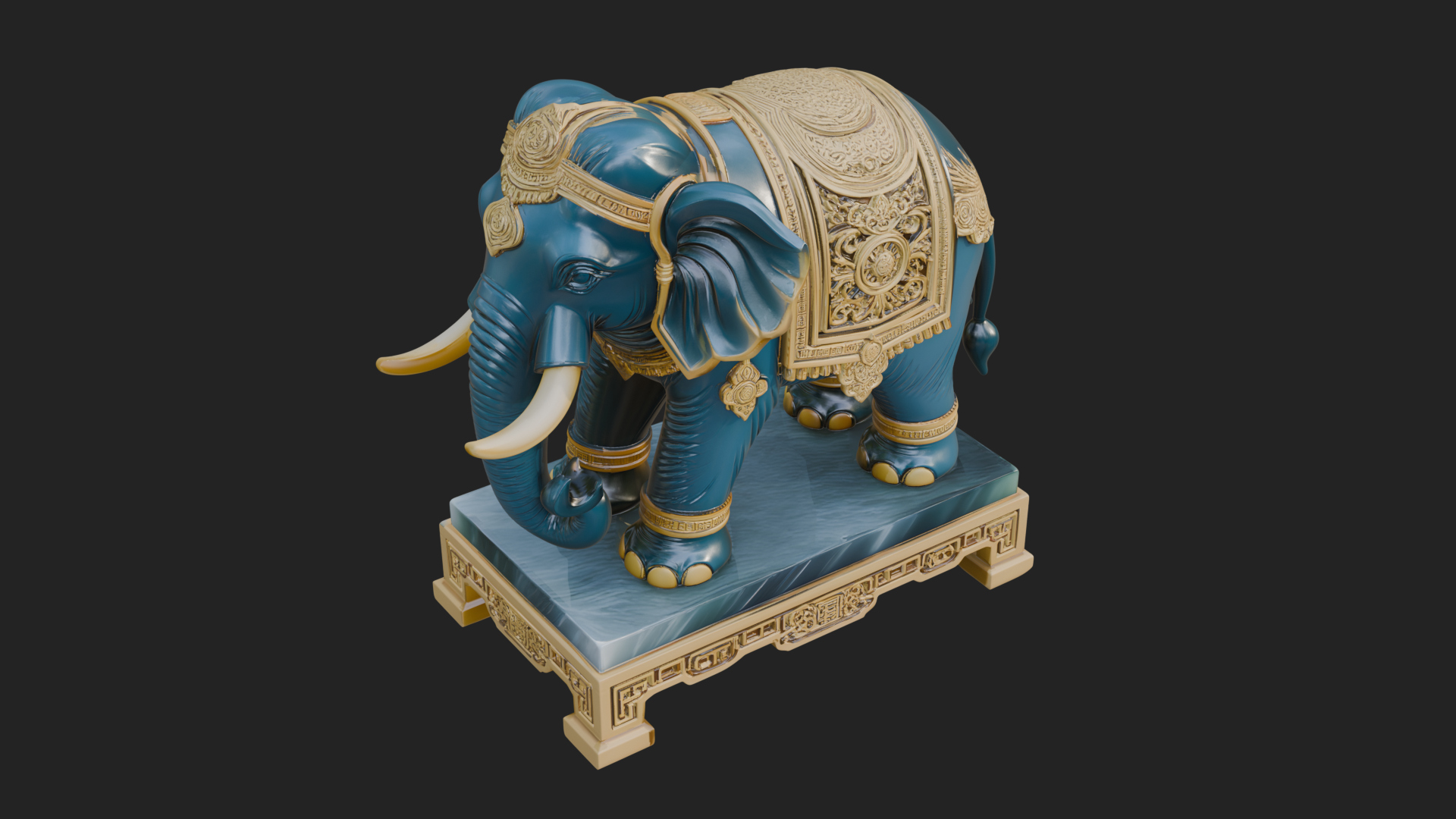 Elephant Statue Design 11 3D Print Model 3D Model