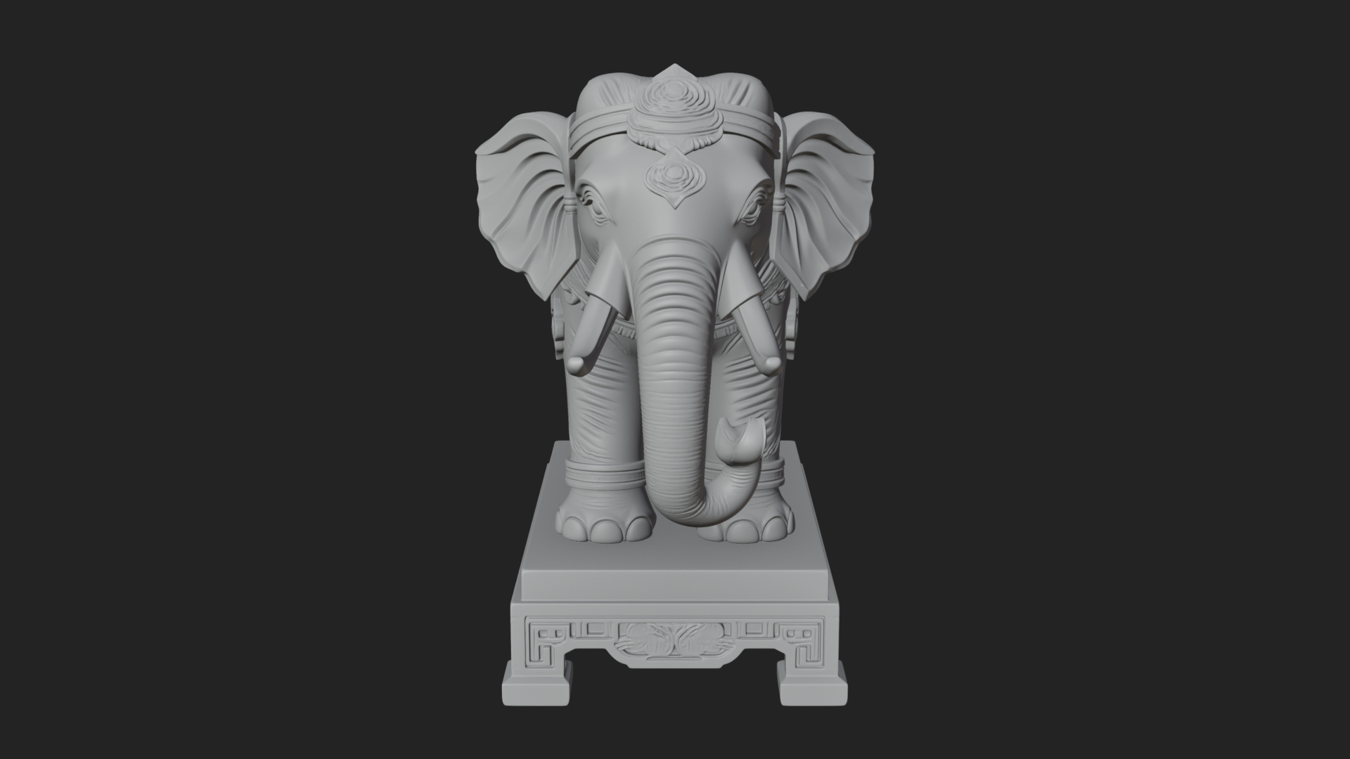 Elephant Statue Design 11 3D Print Model 3D Model