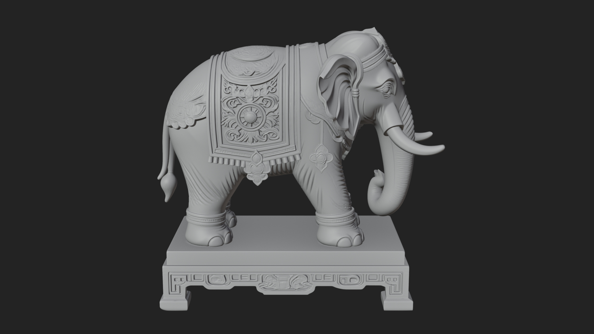 Elephant Statue Design 11 3D Print Model 3D Model