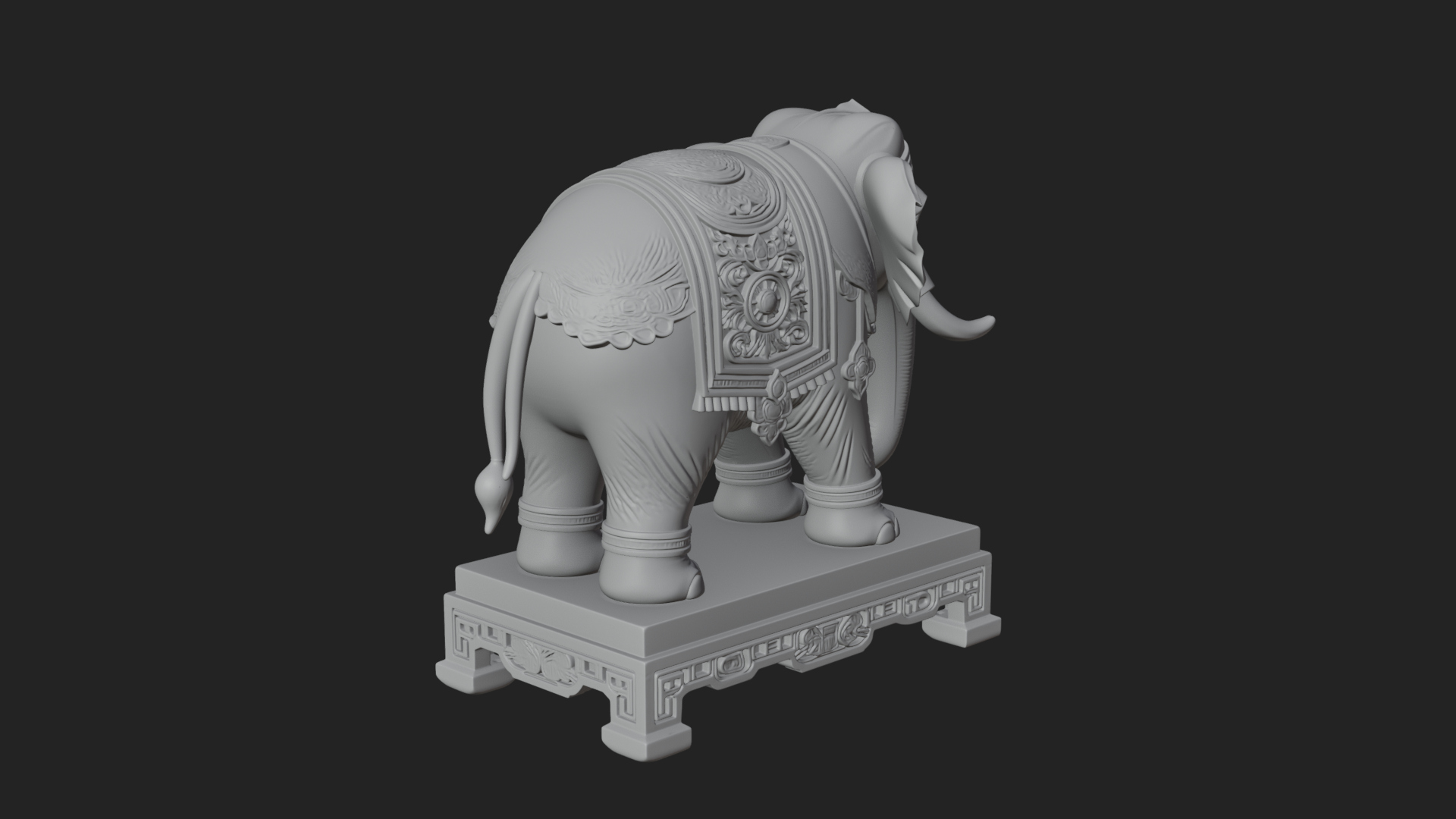 Elephant Statue Design 11 3D Print Model 3D Model