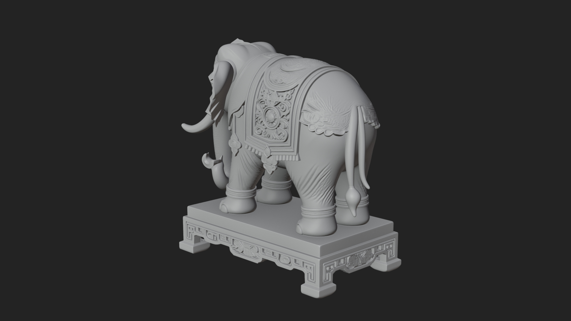 Elephant Statue Design 11 3D Print Model 3D Model