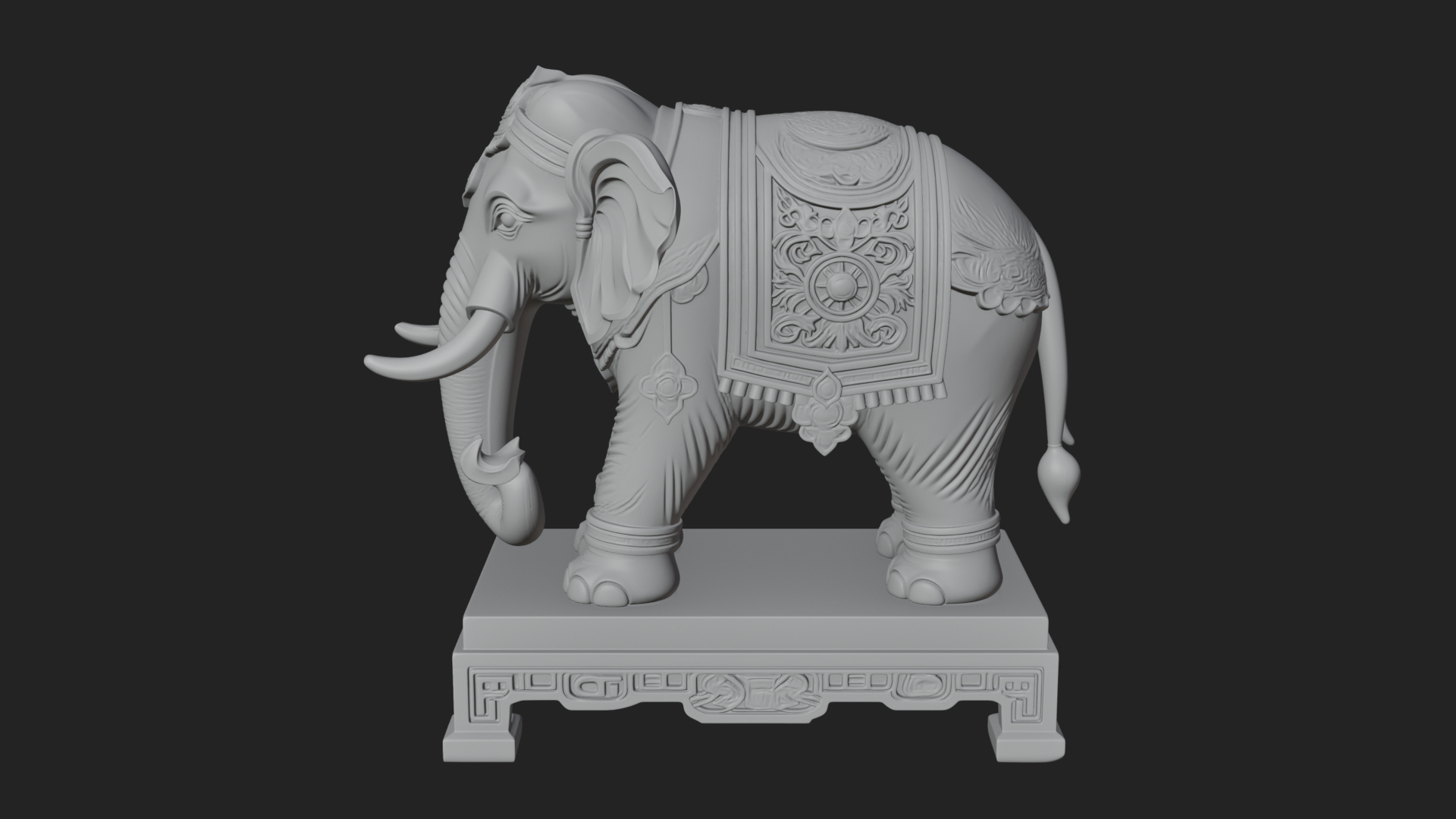 Elephant Statue Design 11 3D Print Model 3D Model