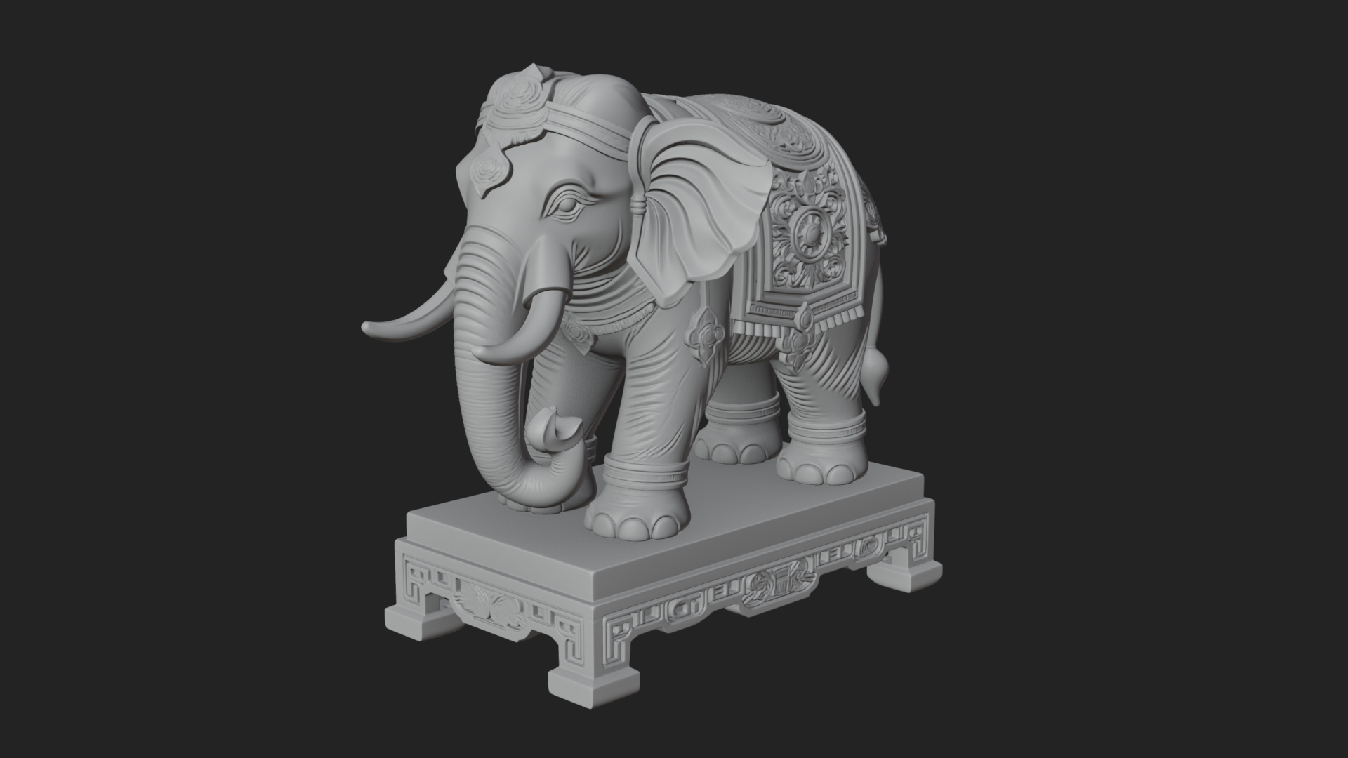 Elephant Statue Design 11 3D Print Model 3D Model
