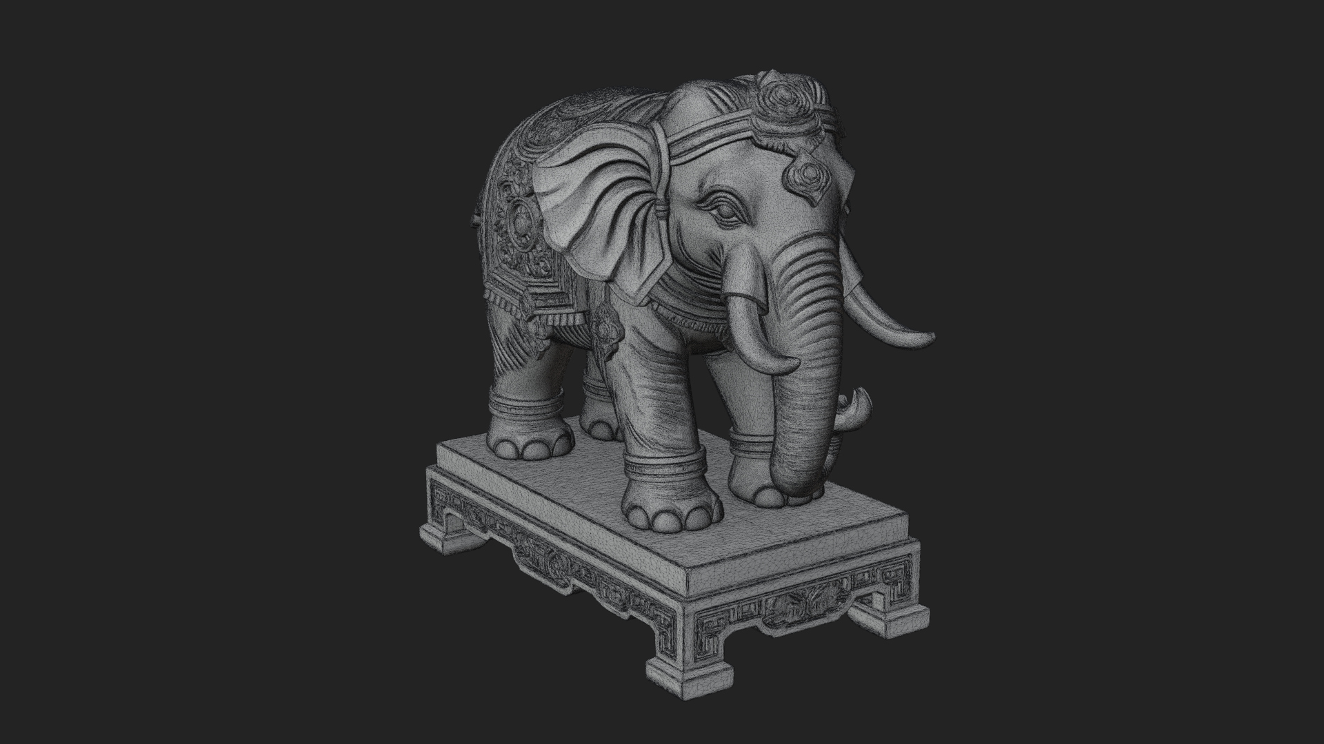 Elephant Statue Design 11 3D Print Model 3D Model