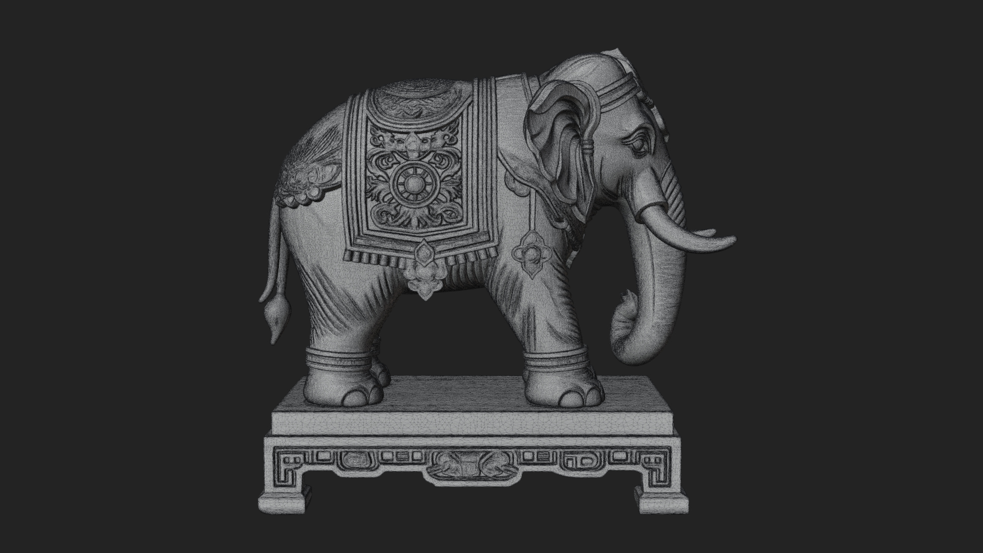 Elephant Statue Design 11 3D Print Model 3D Model