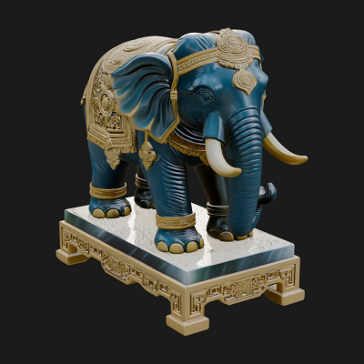 Elephant Statue Design 11 3D Print Model