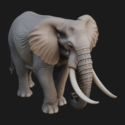 Elephant Statue Design 2 3D Print Model
