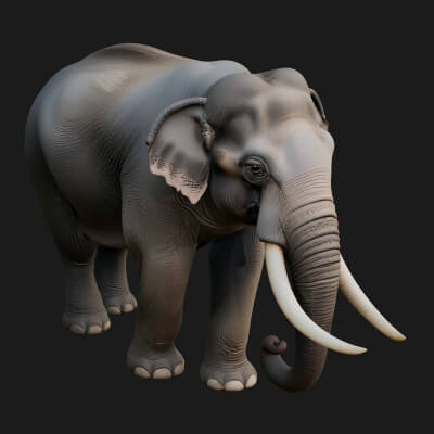 Elephant Statue Design 3 3D Print Model