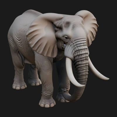 Elephant Statue Design 6 3D Print Model
