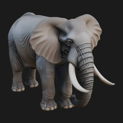 Elephant Statue Design 7 3D Print Model