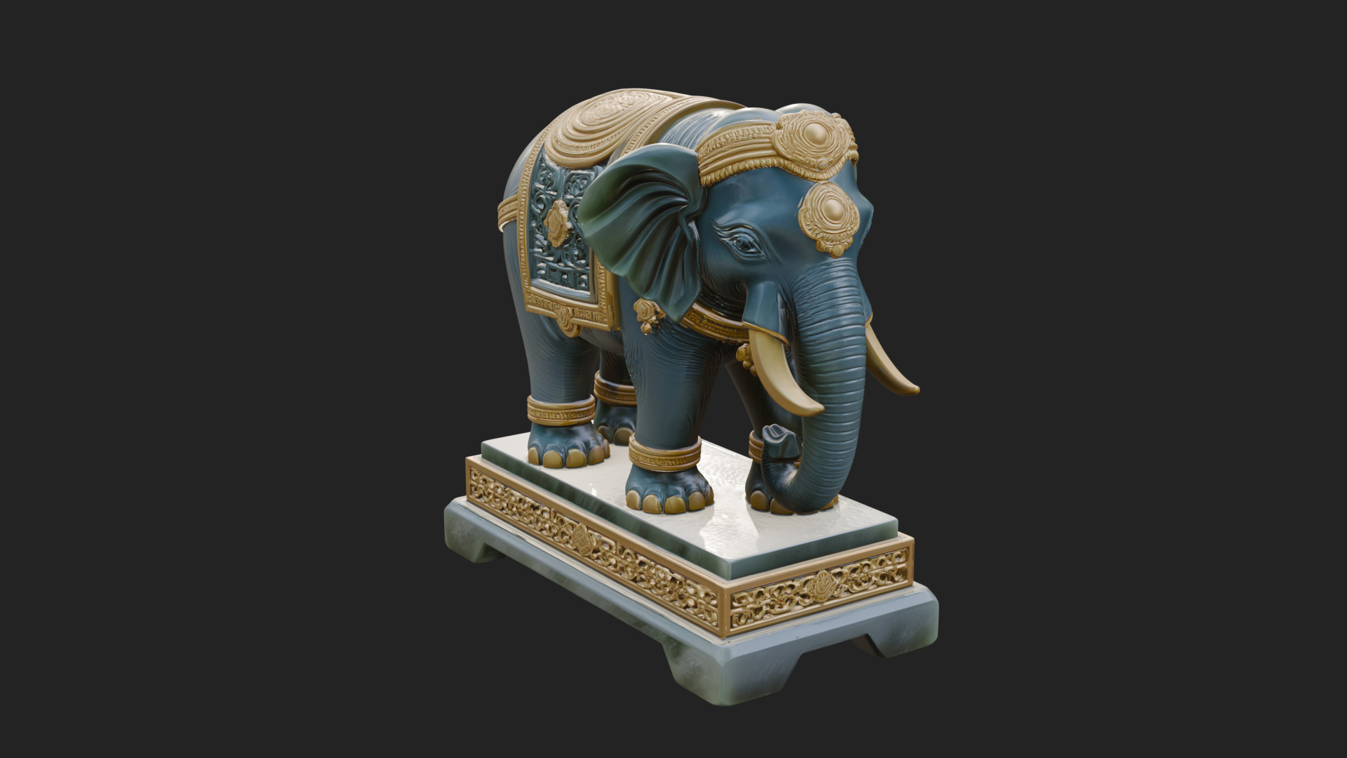 Elephant Statue Design 8 3D Print Model 3D Model