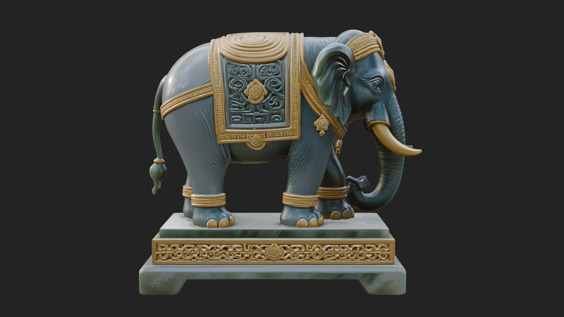 Elephant Statue Design 8 3D Print Model 3D Model