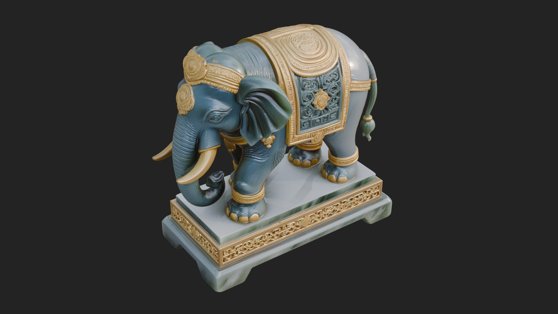 Elephant Statue Design 8 3D Print Model 3D Model
