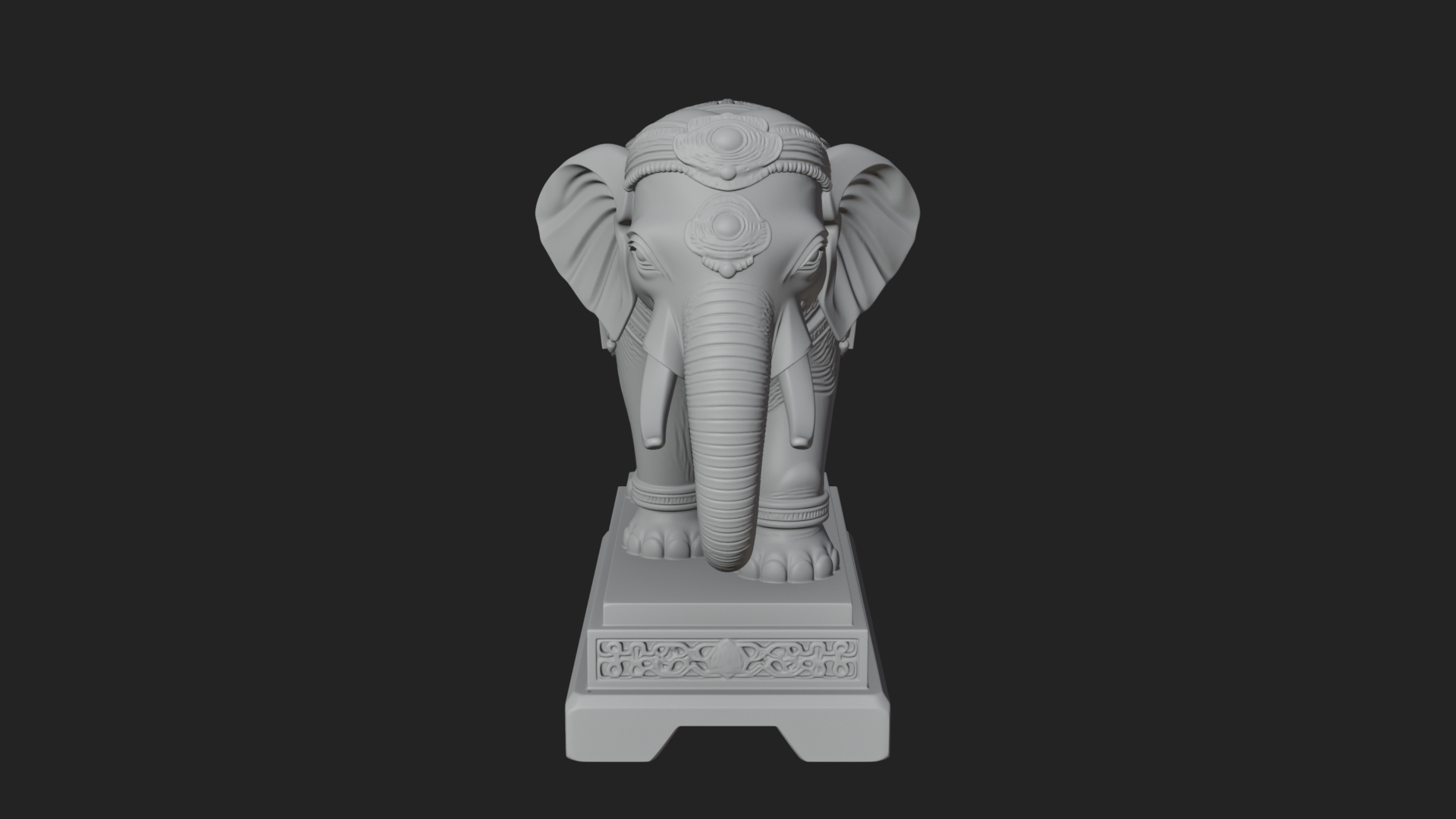 Elephant Statue Design 8 3D Print Model 3D Model