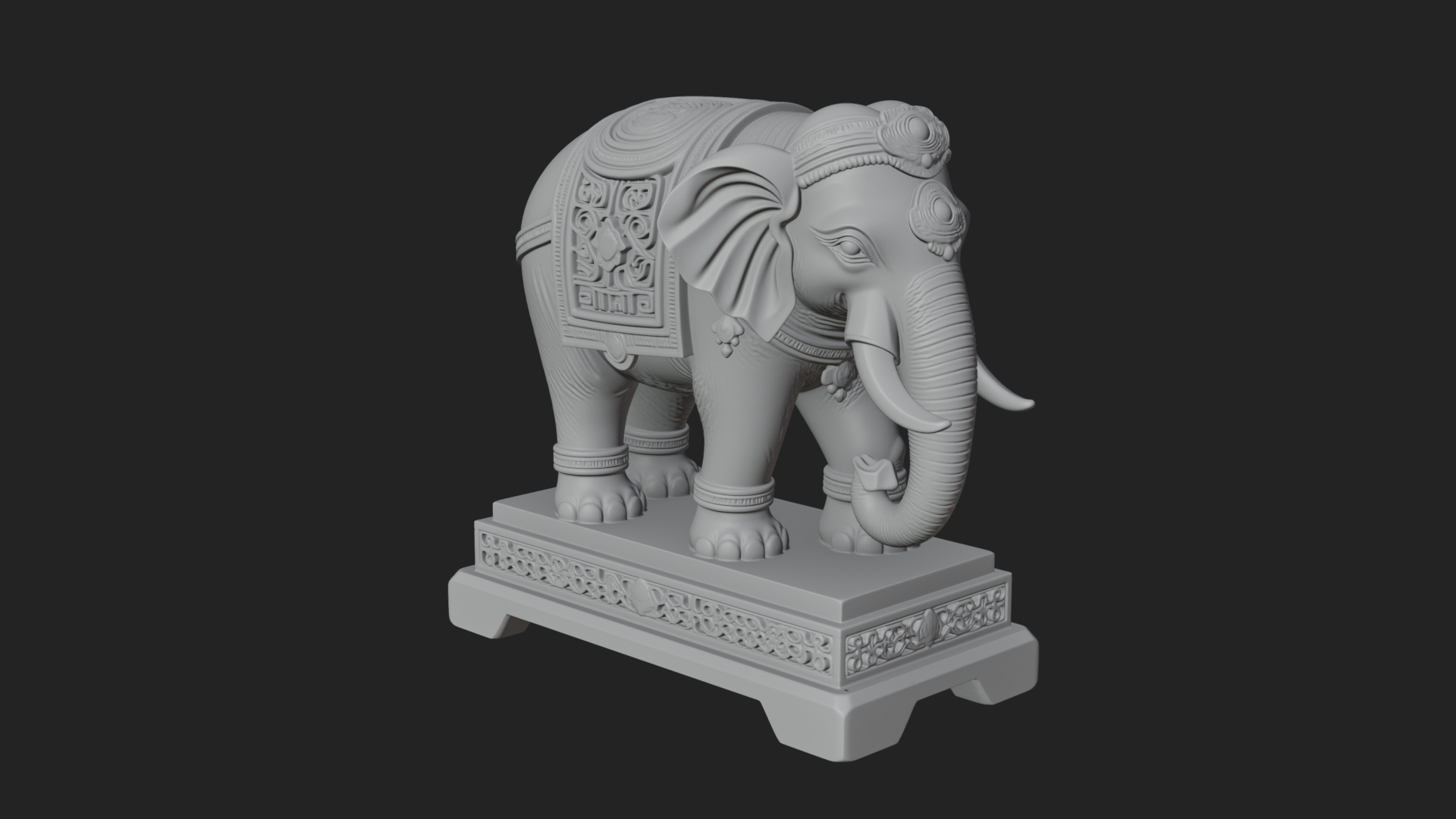 Elephant Statue Design 8 3D Print Model 3D Model