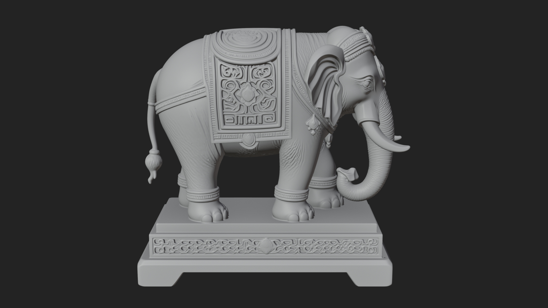 Elephant Statue Design 8 3D Print Model 3D Model