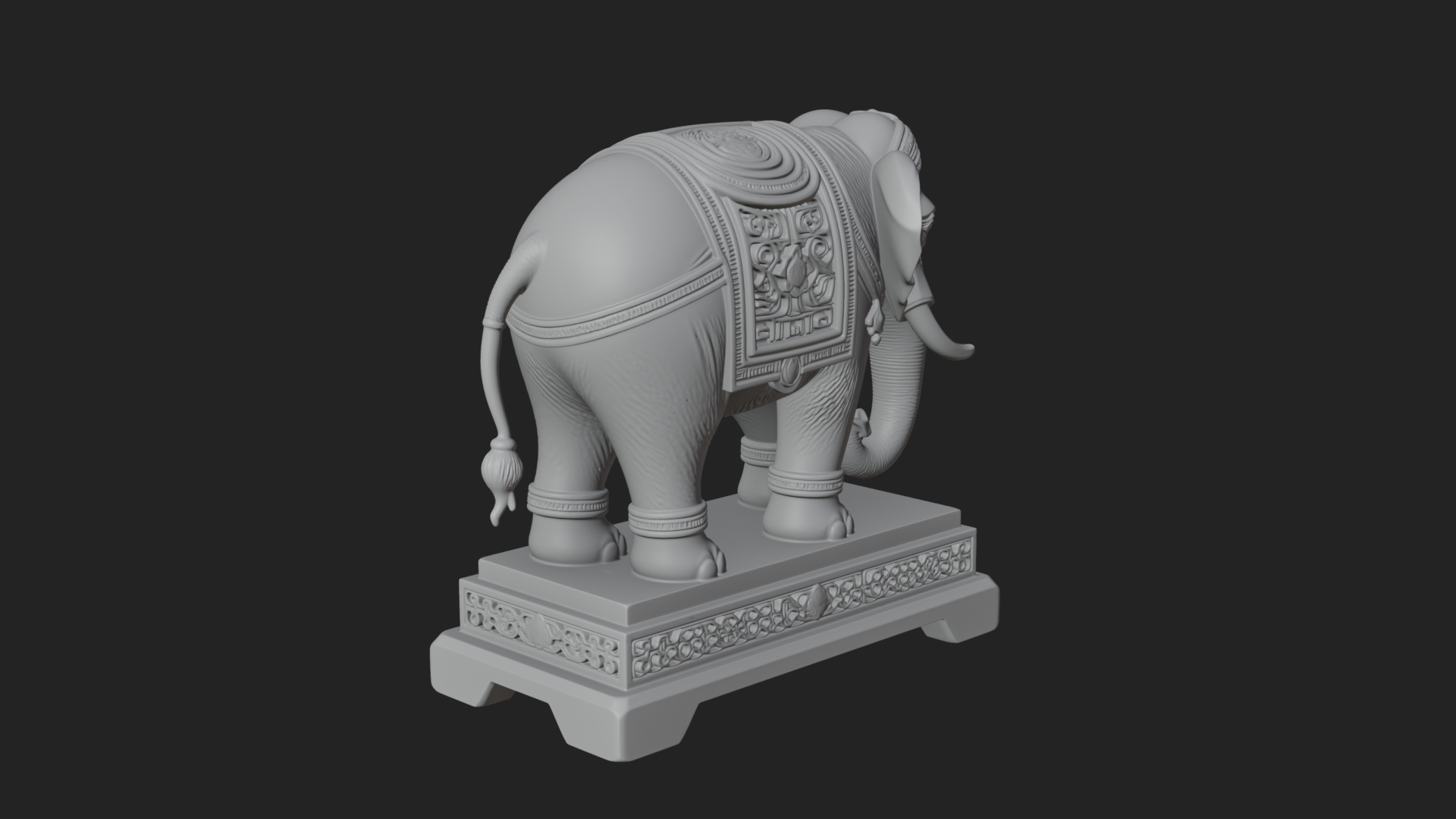 Elephant Statue Design 8 3D Print Model 3D Model