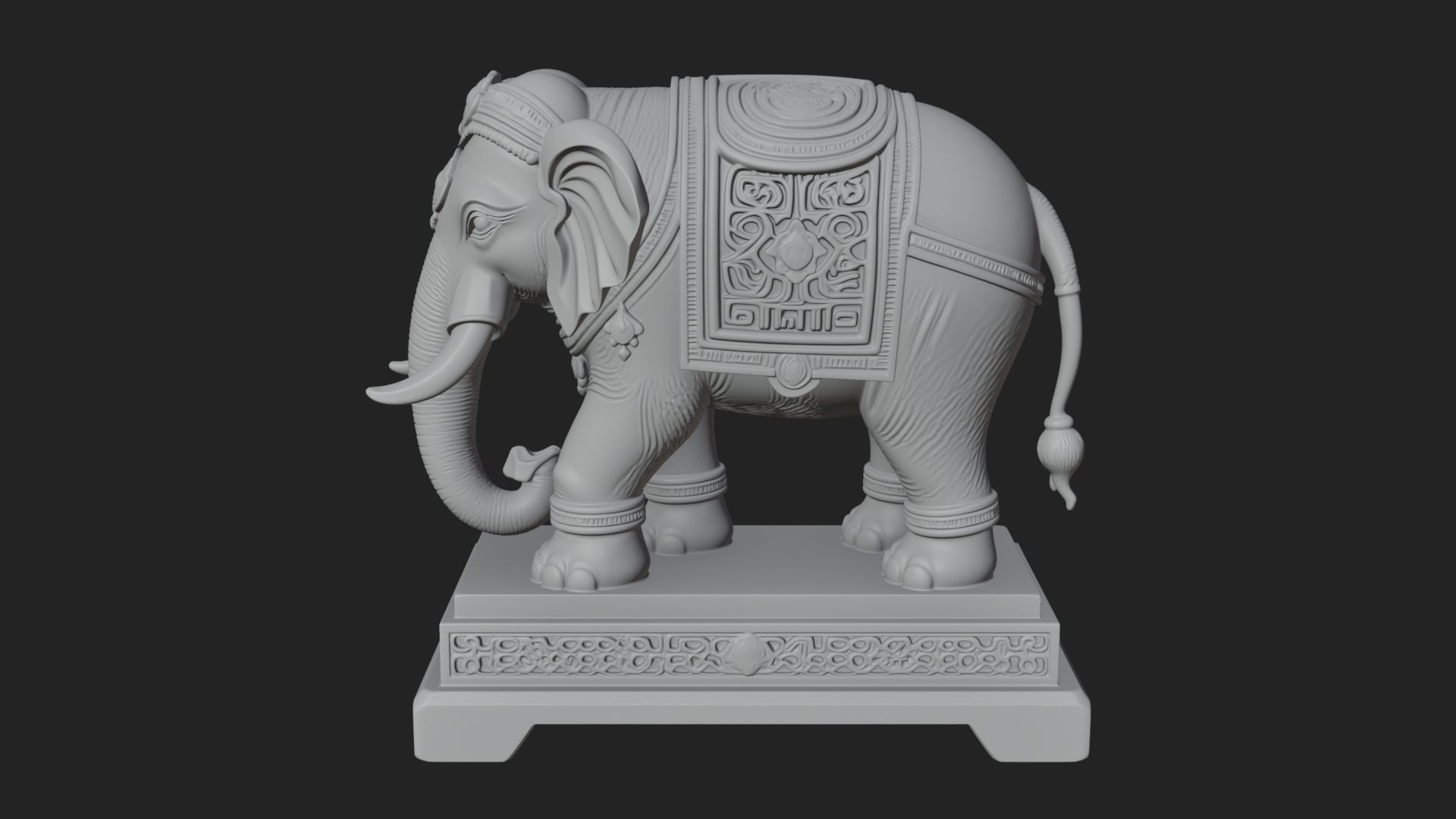 Elephant Statue Design 8 3D Print Model 3D Model
