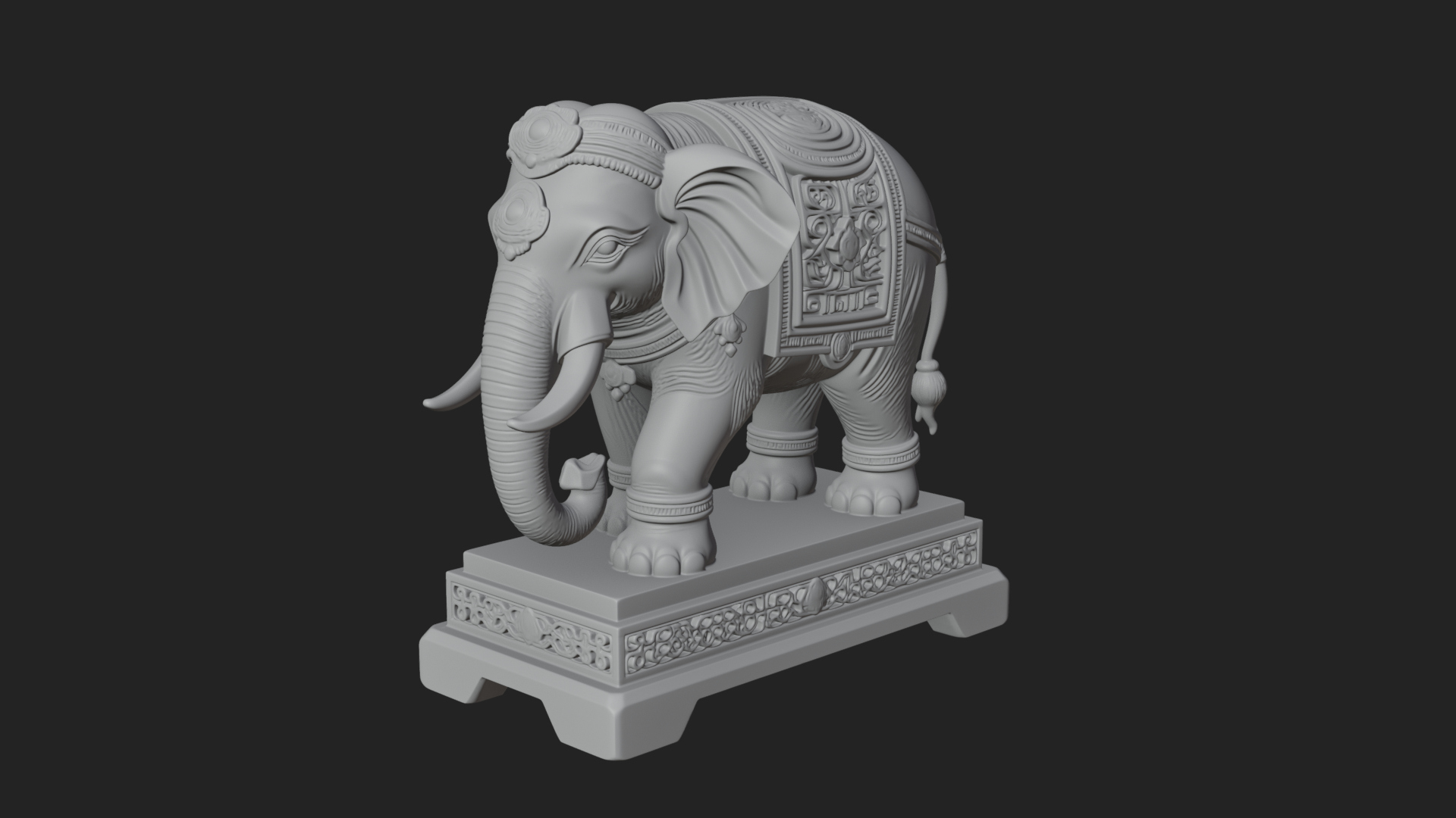 Elephant Statue Design 8 3D Print Model 3D Model