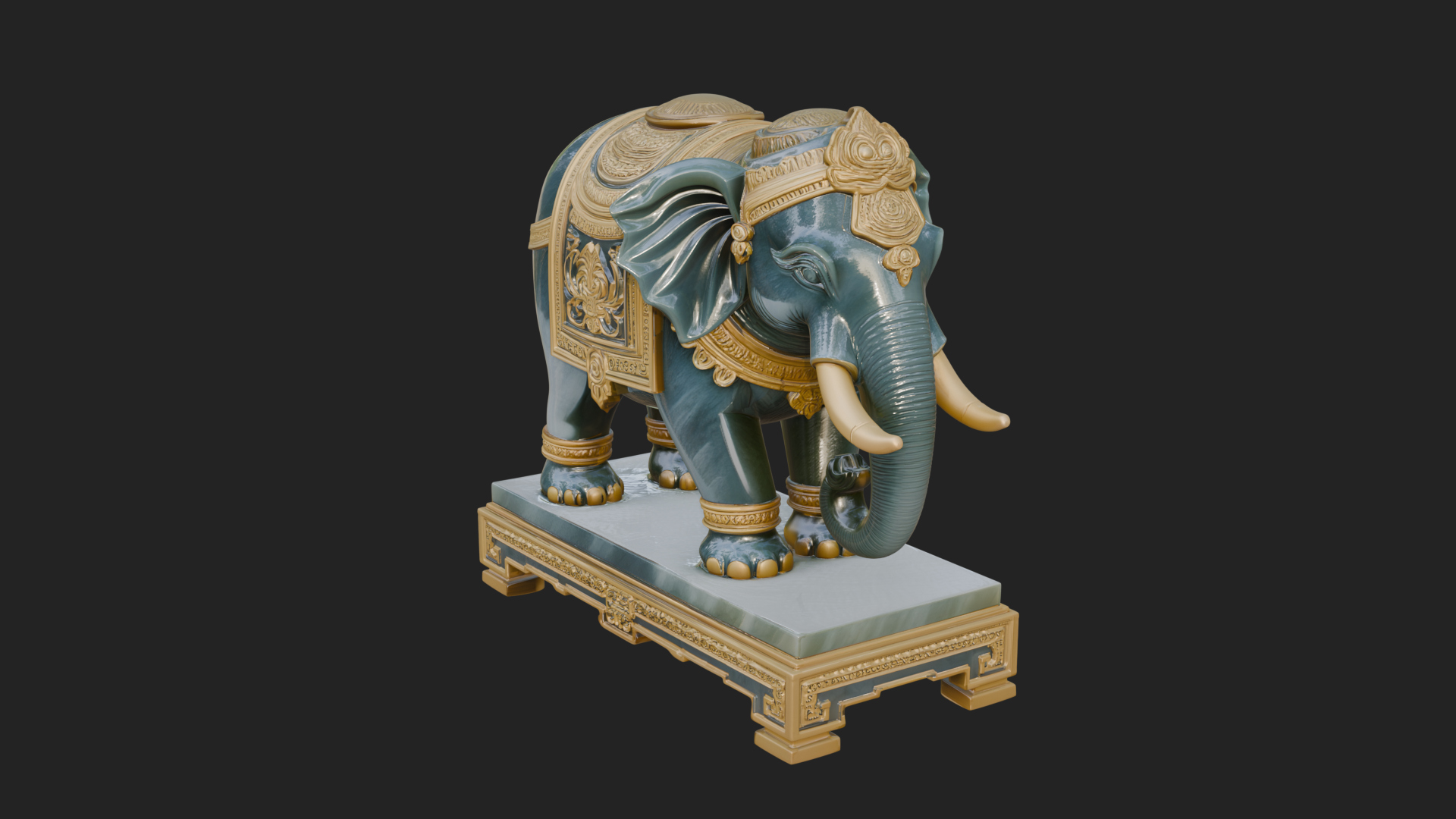 Elephant Statue Design 9 3D Print Model 3D Model