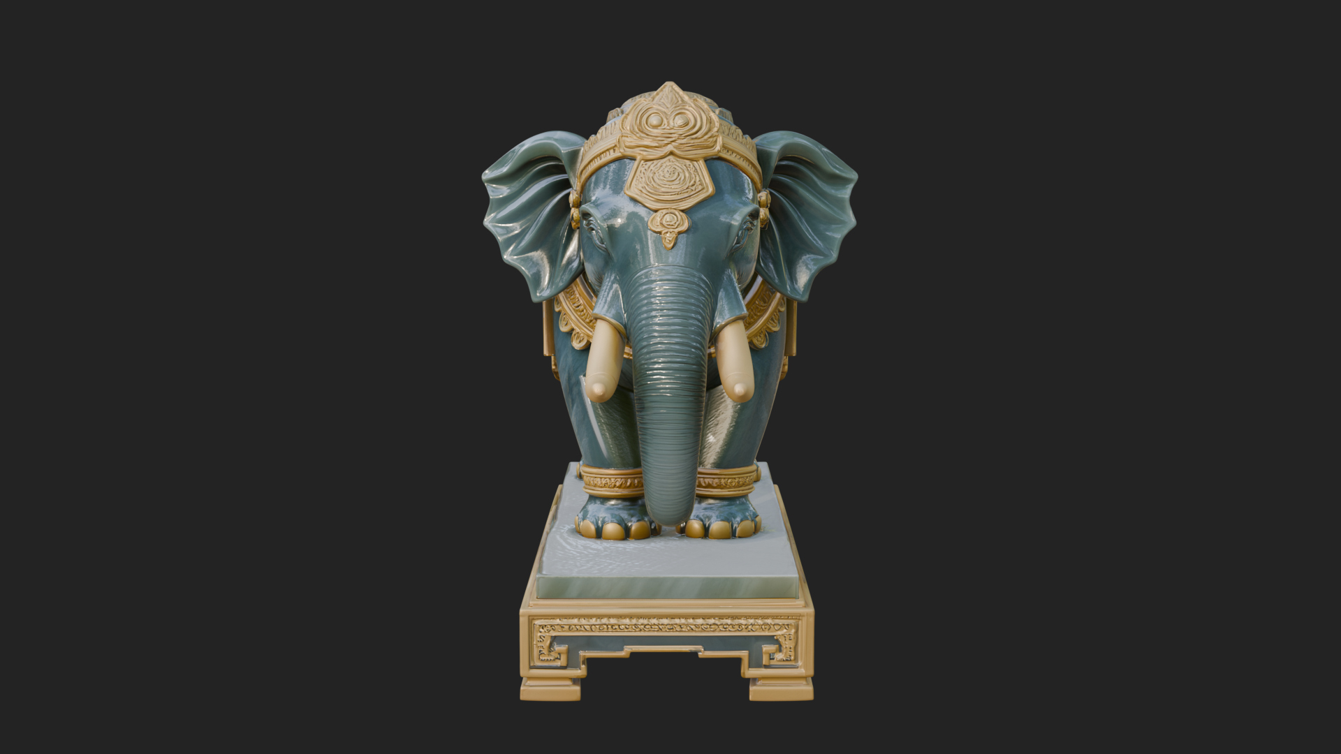 Elephant Statue Design 9 3D Print Model 3D Model
