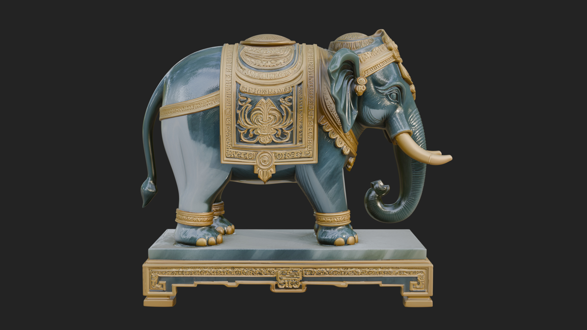 Elephant Statue Design 9 3D Print Model 3D Model