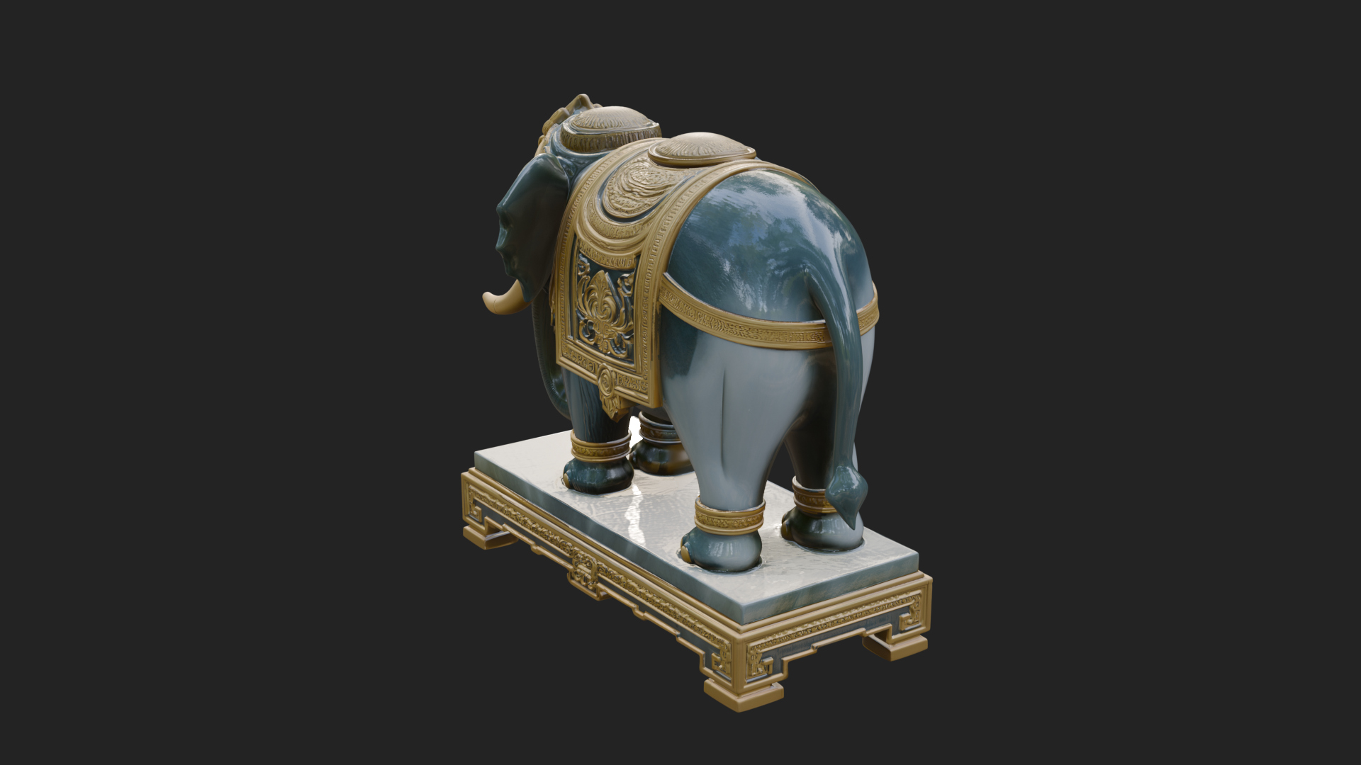 Elephant Statue Design 9 3D Print Model 3D Model