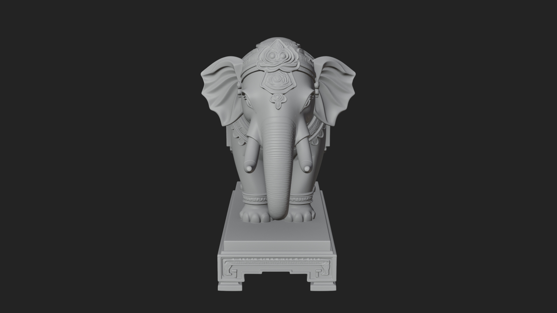 Elephant Statue Design 9 3D Print Model 3D Model