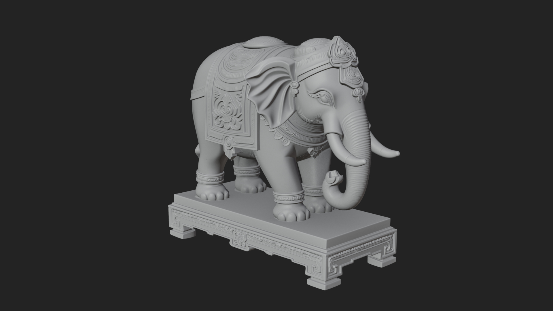 Elephant Statue Design 9 3D Print Model 3D Model