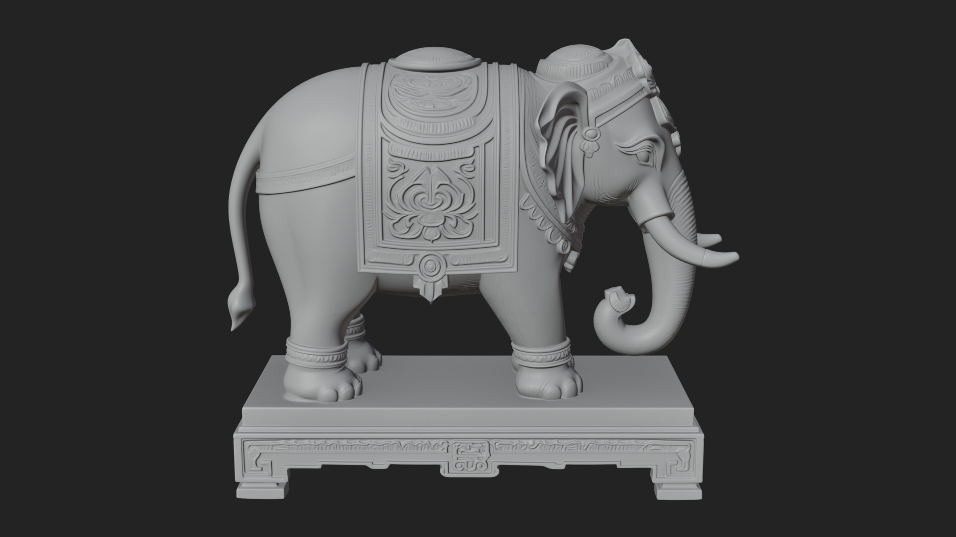 Elephant Statue Design 9 3D Print Model 3D Model