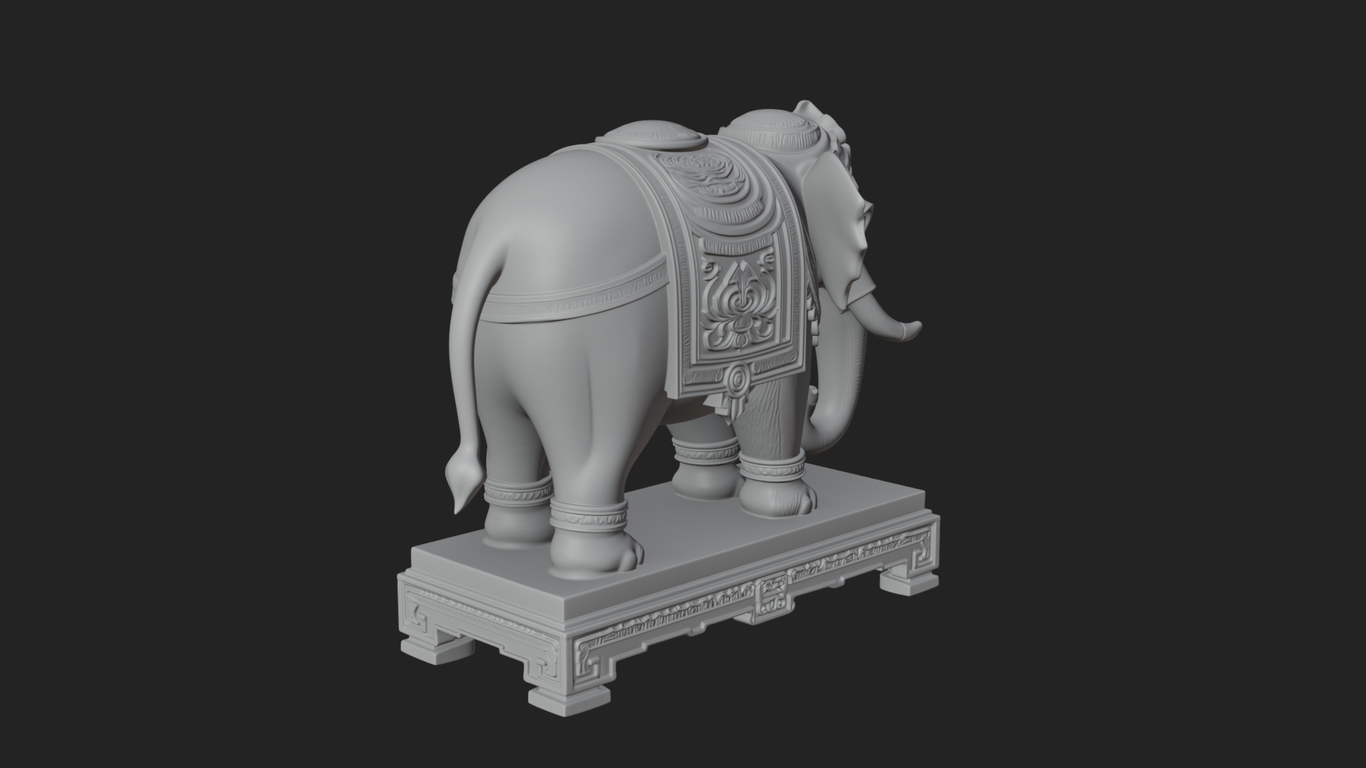 Elephant Statue Design 9 3D Print Model 3D Model