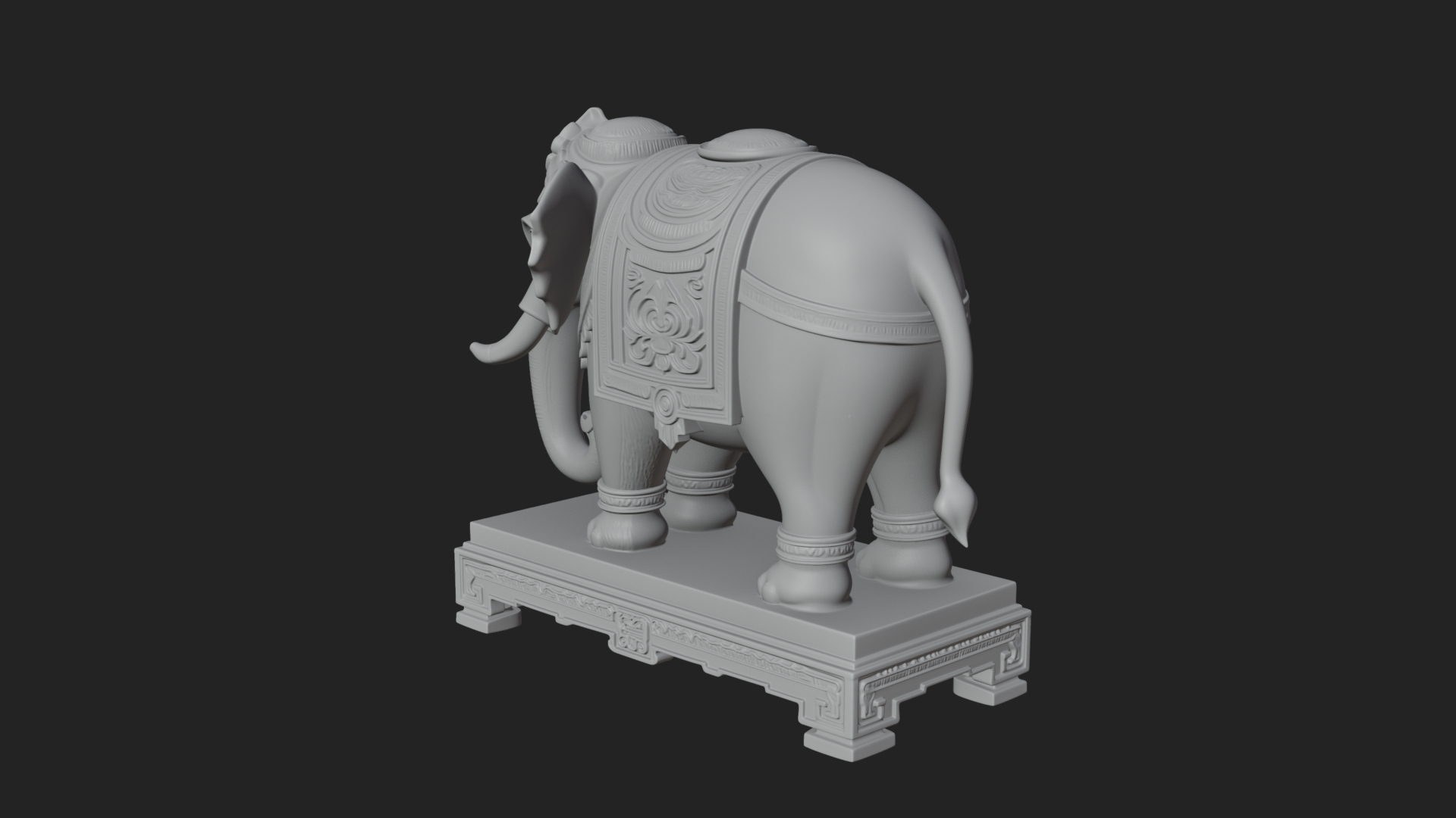 Elephant Statue Design 9 3D Print Model 3D Model