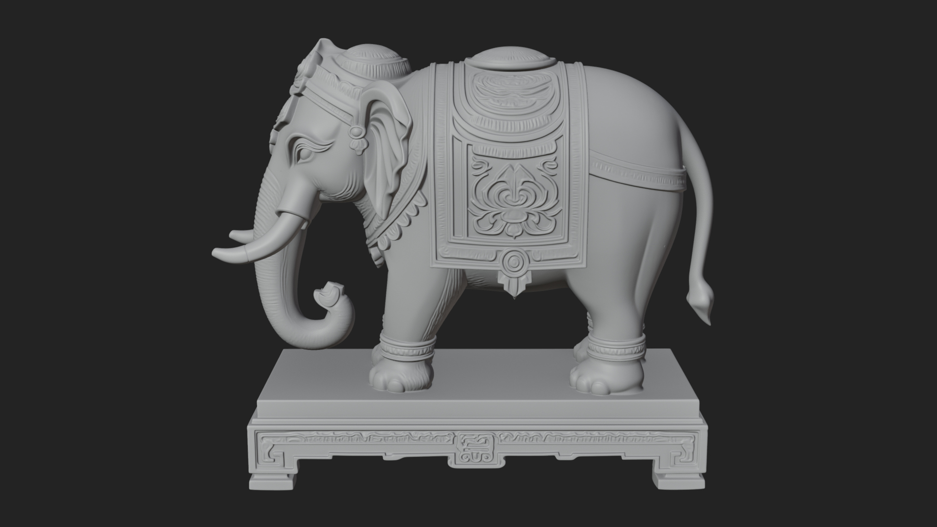 Elephant Statue Design 9 3D Print Model 3D Model