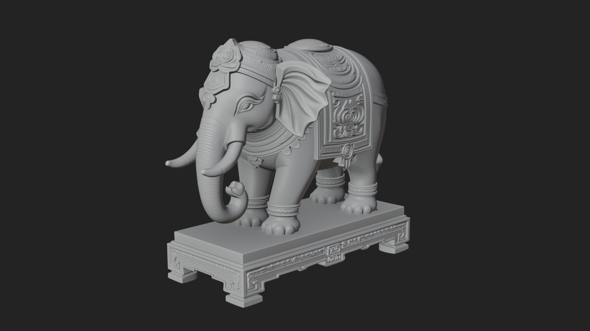 Elephant Statue Design 9 3D Print Model 3D Model