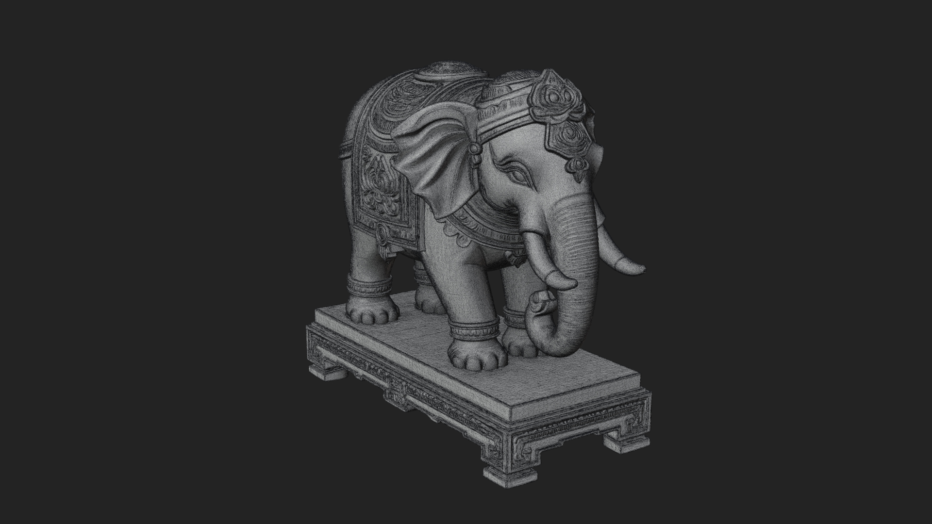 Elephant Statue Design 9 3D Print Model 3D Model