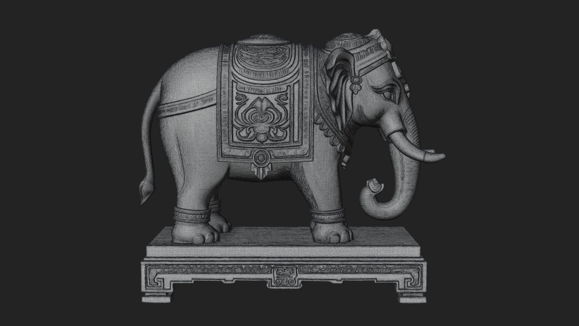 Elephant Statue Design 9 3D Print Model 3D Model