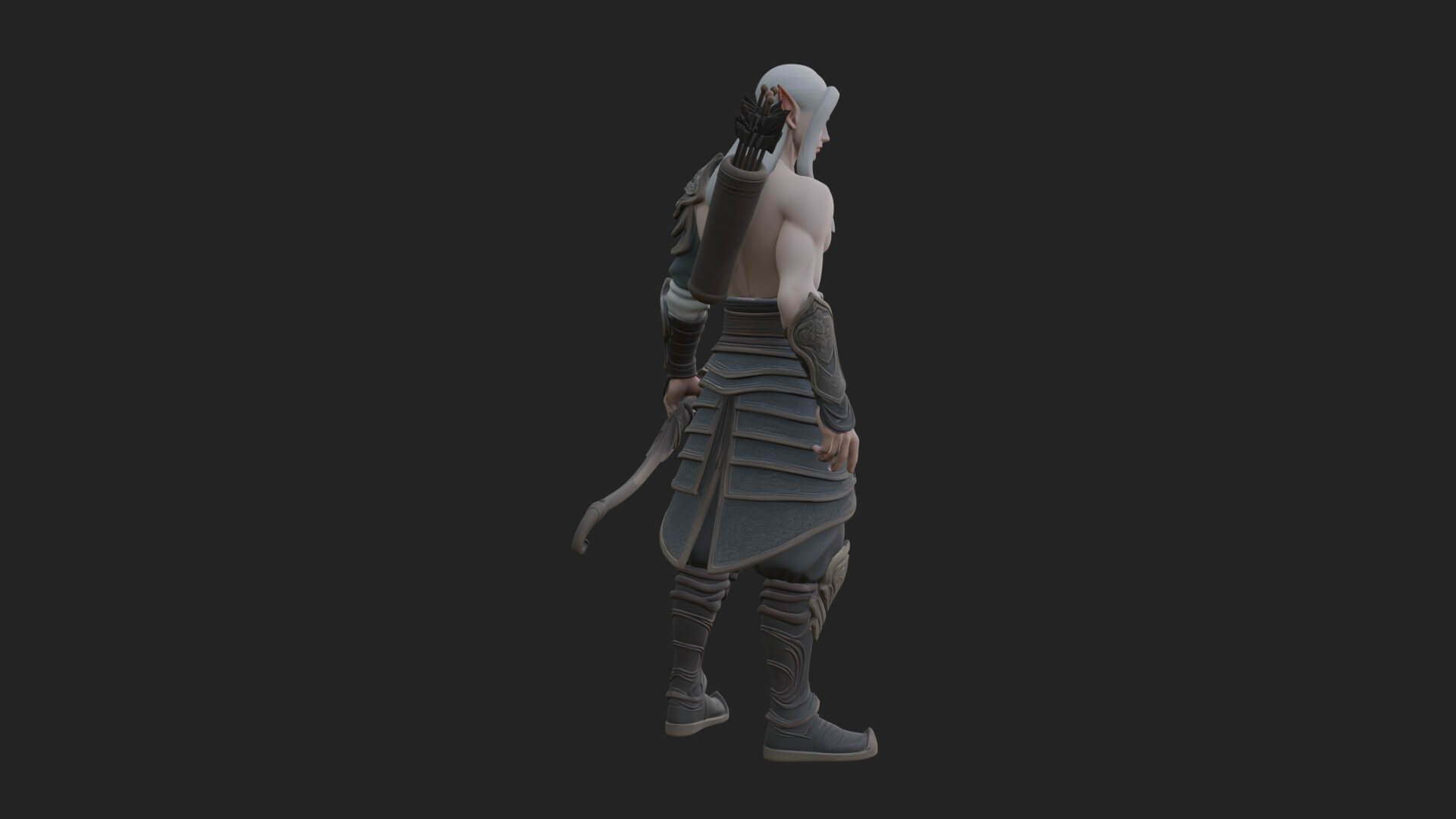 Elven Archer Statue Design 10 3D Print Model 3D Model