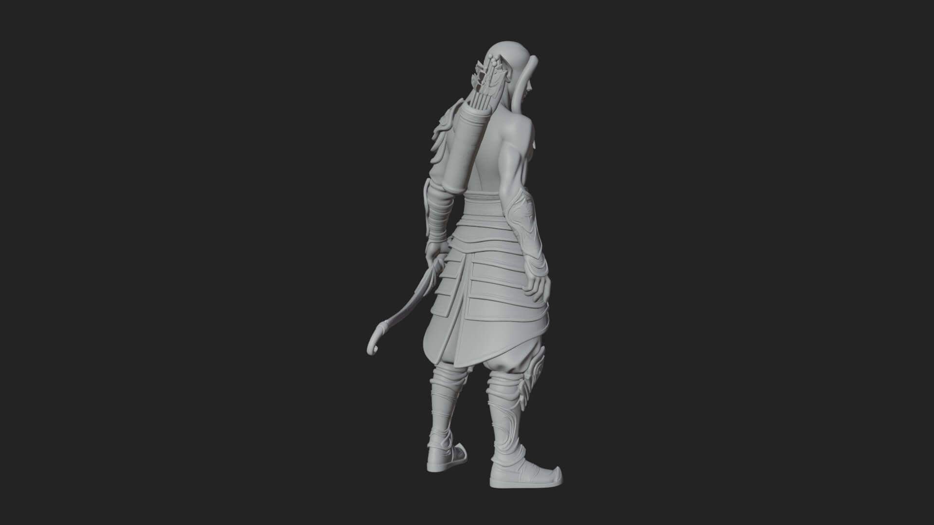 Elven Archer Statue Design 10 3D Print Model 3D Model
